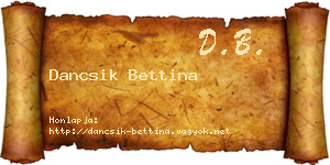 Dancsik Bettina névjegykártya